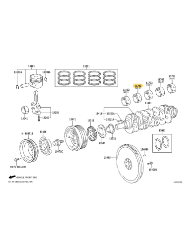 Main bearing shell (no. 4), for Toyota Land...