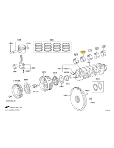 Main bearing bush (no. 5), for Toyota Land Cruiser J15... 2