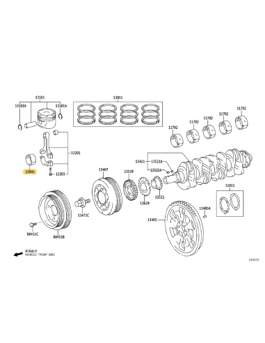 Connecting rod bushing (no. 3), for Toyota Land...