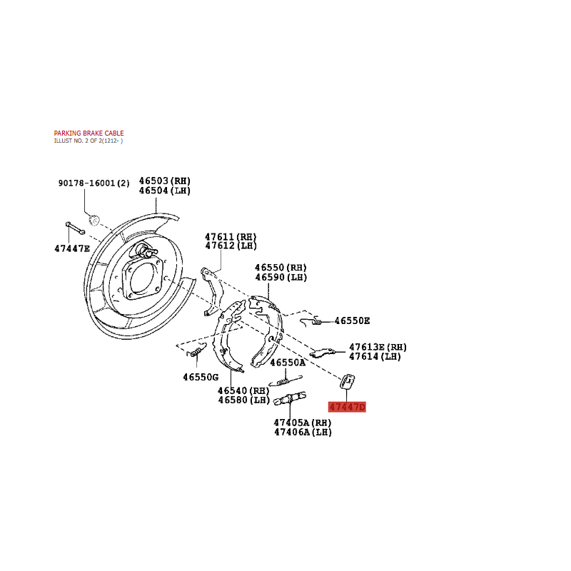 Ressort de compression, fixation mâchoire de frein à main arrière, pour Toyota Rav-4 (2005 à 2018) - Original Toyota Land Cruise