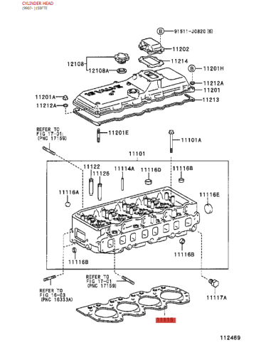 Head gasket, thickness T 1.30 mm (Engine code...