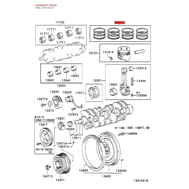copy of Oversized piston ring set +0.50 (Engine code 15BF/15BFT), For Toyota Dyna 200 - Original Toyota Land Cruiser