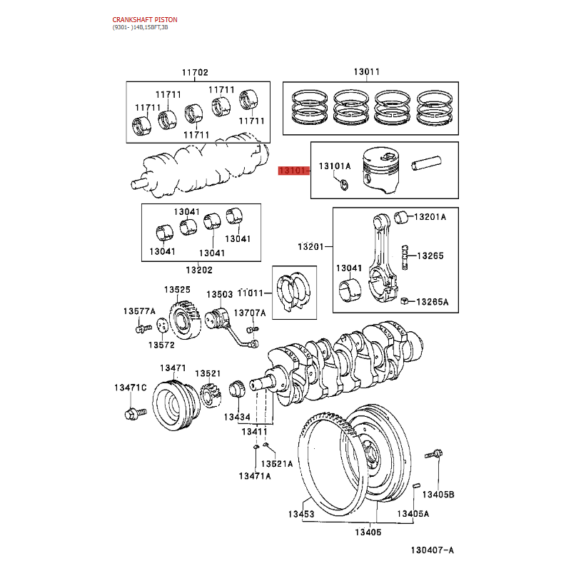 copy of Kit segmenti sovradimensionati +0.50 (Codice motore 15BF/15BFT), Per Toyota Dyna 200 - Originale Toyota Land Cruiser