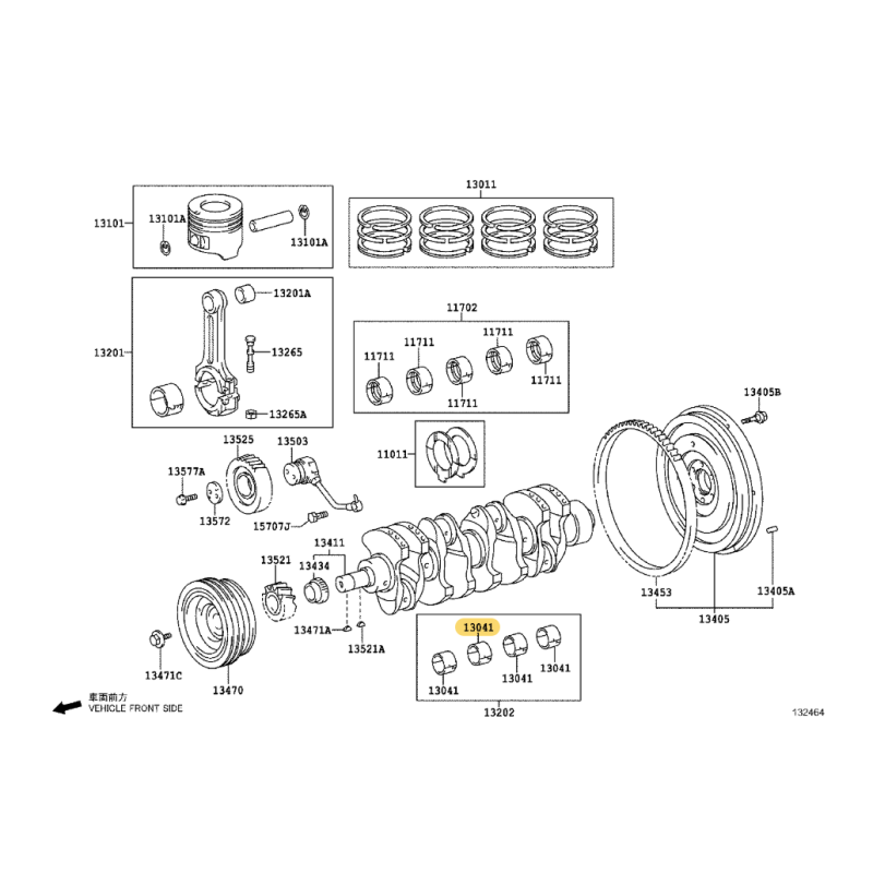 Boccola di Biella, Mark-2, (Codice motore 15BF/15BFT), Per Toyota Dyna 200 - Originale Toyota Land Cruiser