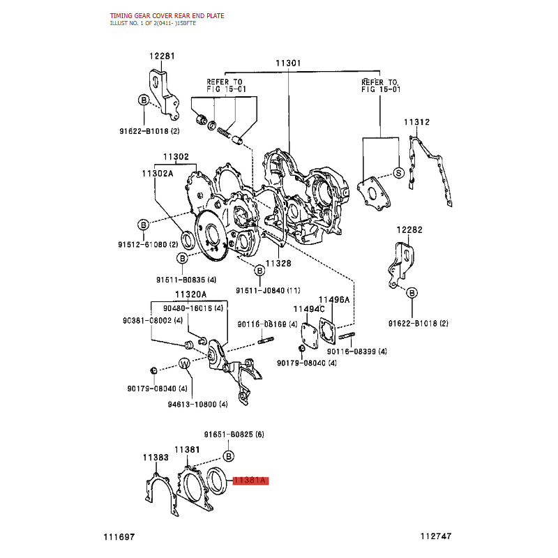Paraolio albero motore anteriore, (motore 3B/11B/14B/15BF/15BFT/15BFTE), Per Toyota j7/dyna 200 - Originale Toyota Land Cruiser