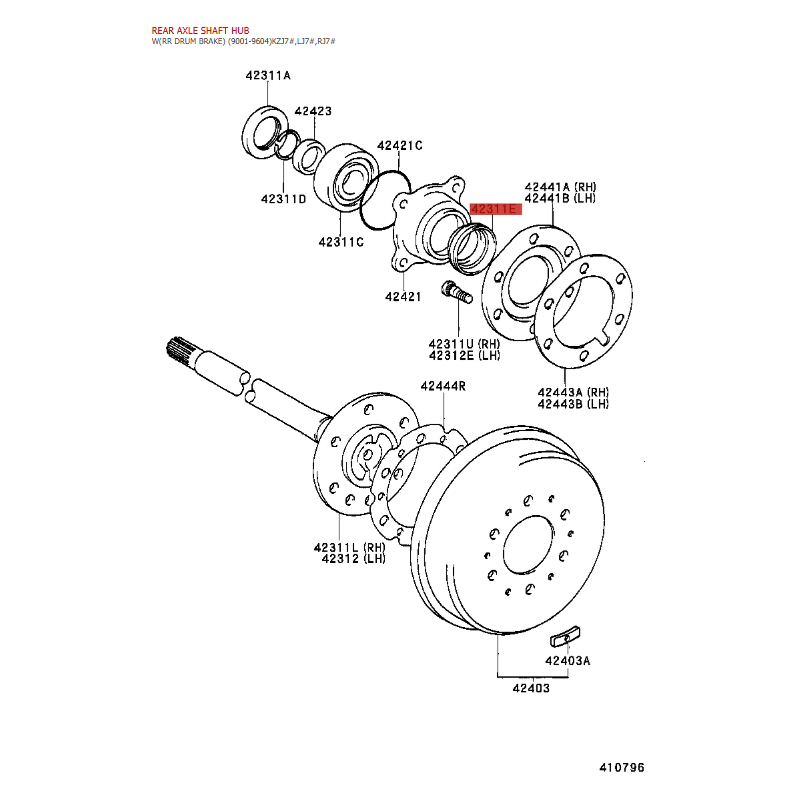 Dichtung für äußere Achswelle, hintere Buchse, Für Toyota Land Cruiser J7 / 9 - Original Toyota Land Cruiser