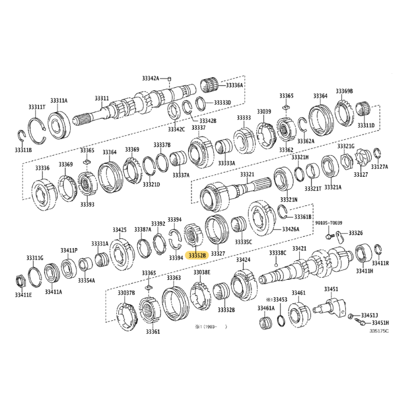 Moyeu intérieur de transmission N° 4, boîte de vitesses manuelle 6 rapports, Toyota Hilux Revo - Original Toyota Land Cruiser