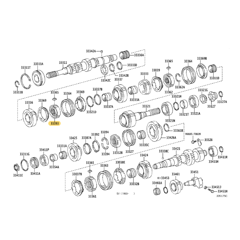 Inneres Getrieberad Nr. 3, 6-Gang-Schaltgetriebe, Toyota Hilux Revo - Original Toyota Land Cruiser