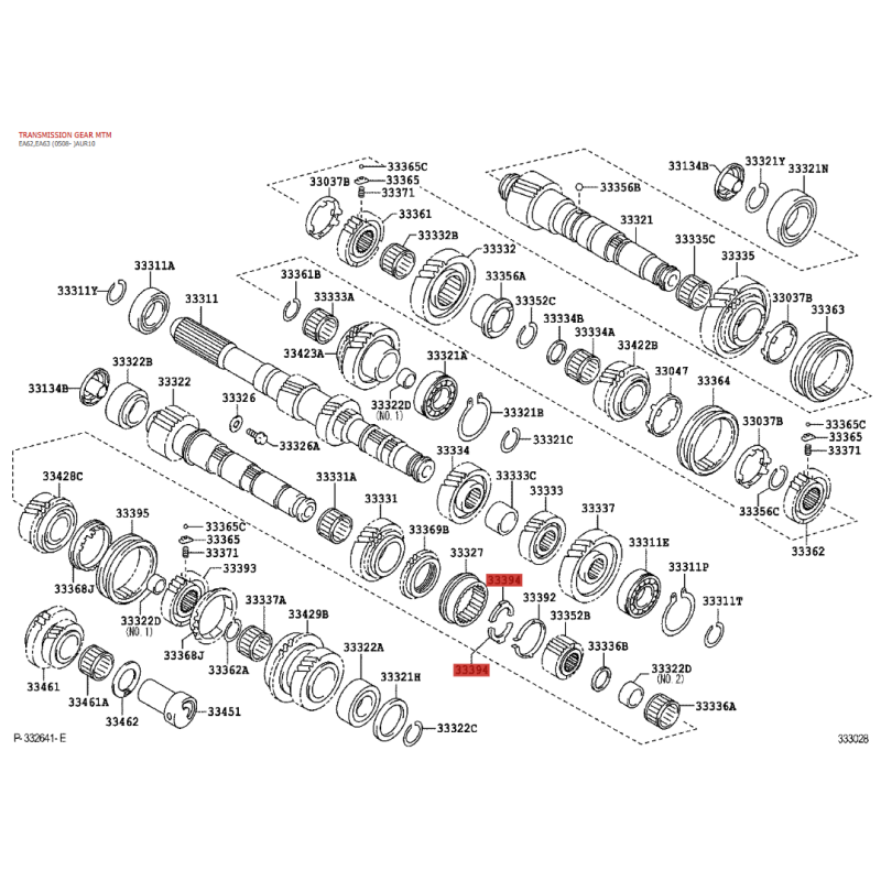 Cubo interno de transmissão Nº 3, caixa de câmbio manual de 6 velocidades, Toyota Hilux Revo - Original Toyota Land Cruiser