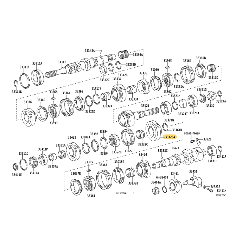 copy of Pignone o ingranaggio del cambio manuale (terza marcia),Toyota Hilux revo - Originale Toyota Land Cruiser