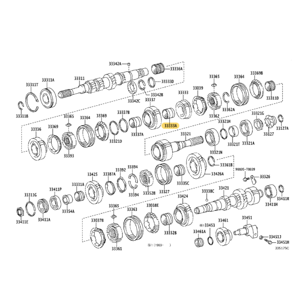 Needle bearing for manual gearbox (3rd gear),...