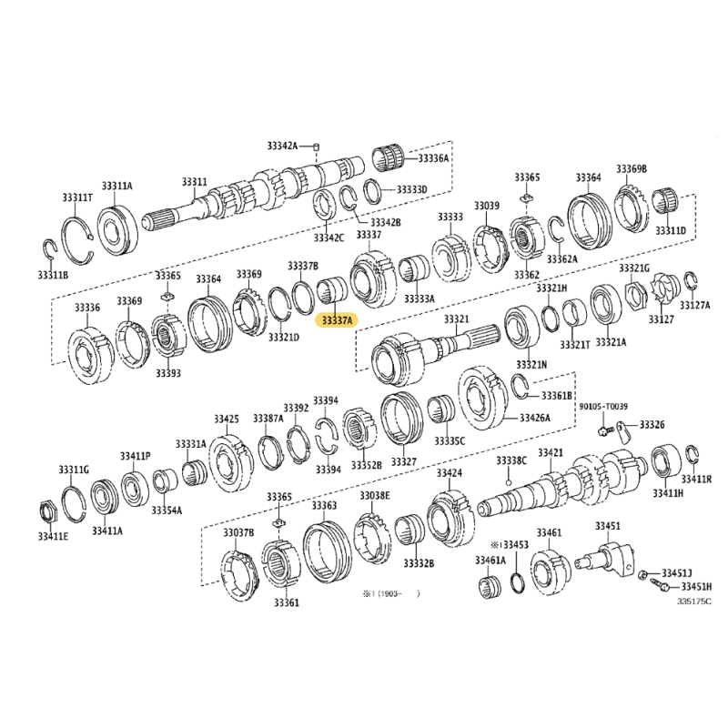 copy of Rolamento de agulhas da caixa de câmbio manual (3ª marcha),Toyota Hilux Revo - Original Toyota Land Cruiser