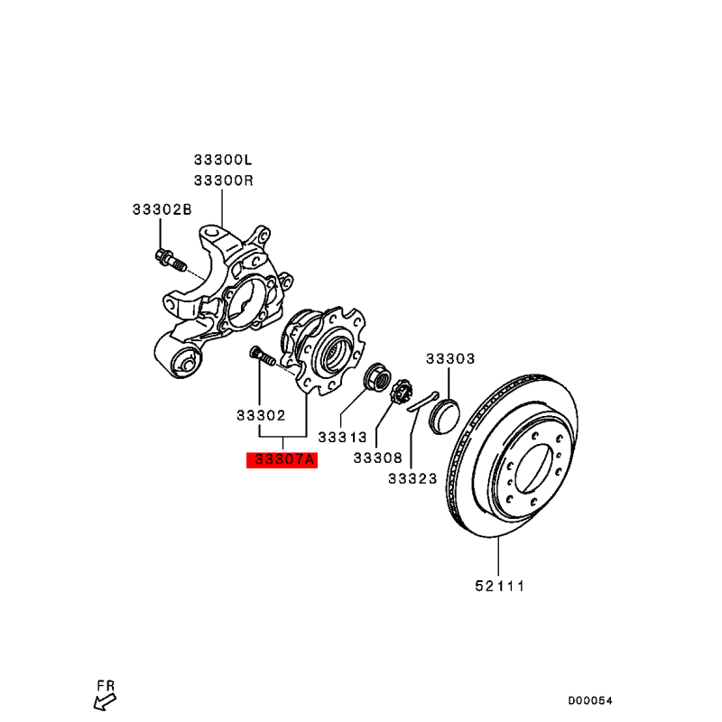 Rear Wheel Bearing + Bushing (12mm attachment), Mitsubishi Pajero III/IV (v60/80) - mitsubishi motors