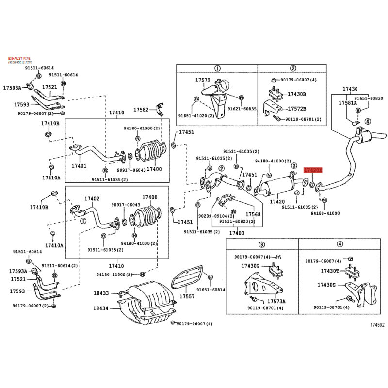 copy of Mittleres Auspuffrohrdichtung, für Toyota Land Cruiser J12 - Original Toyota Land Cruiser