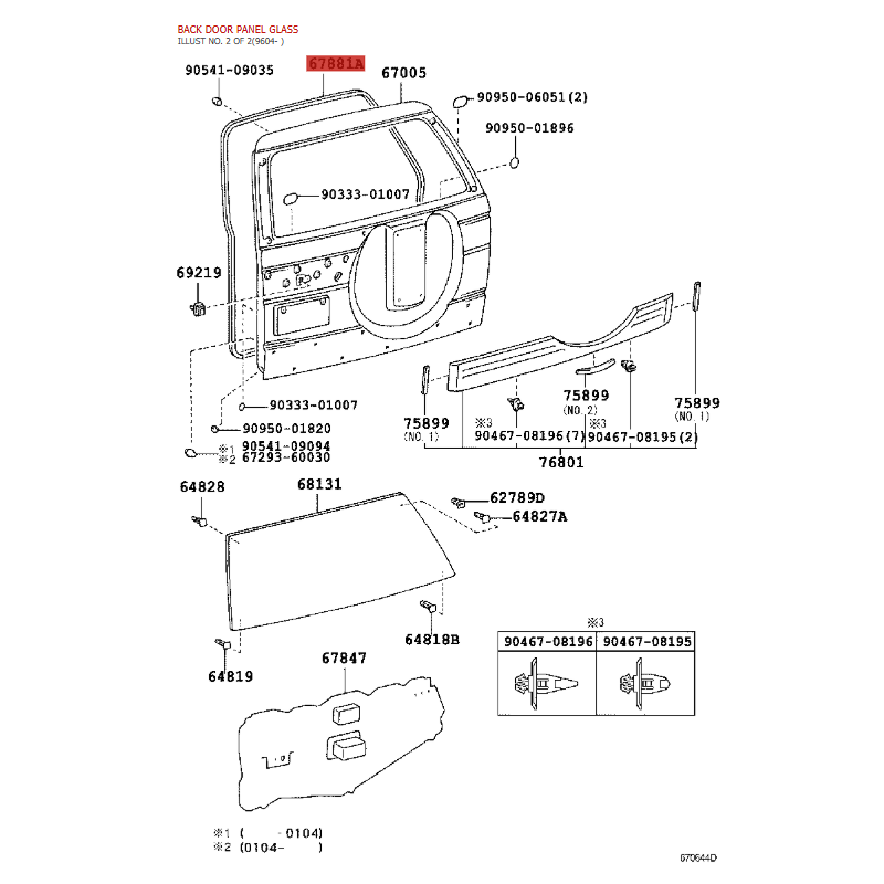 Joint de hayon arrière complet pour Toyota Land Cruiser J9 - Original Toyota Land Cruiser