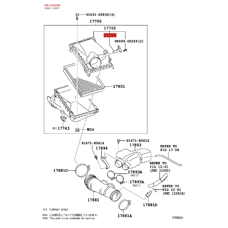 copy of Misuratore di flusso d'aria per Toyota Land Cruiser J15 / RAV-4 (motore a benzina) - Originale Toyota Land Cruiser