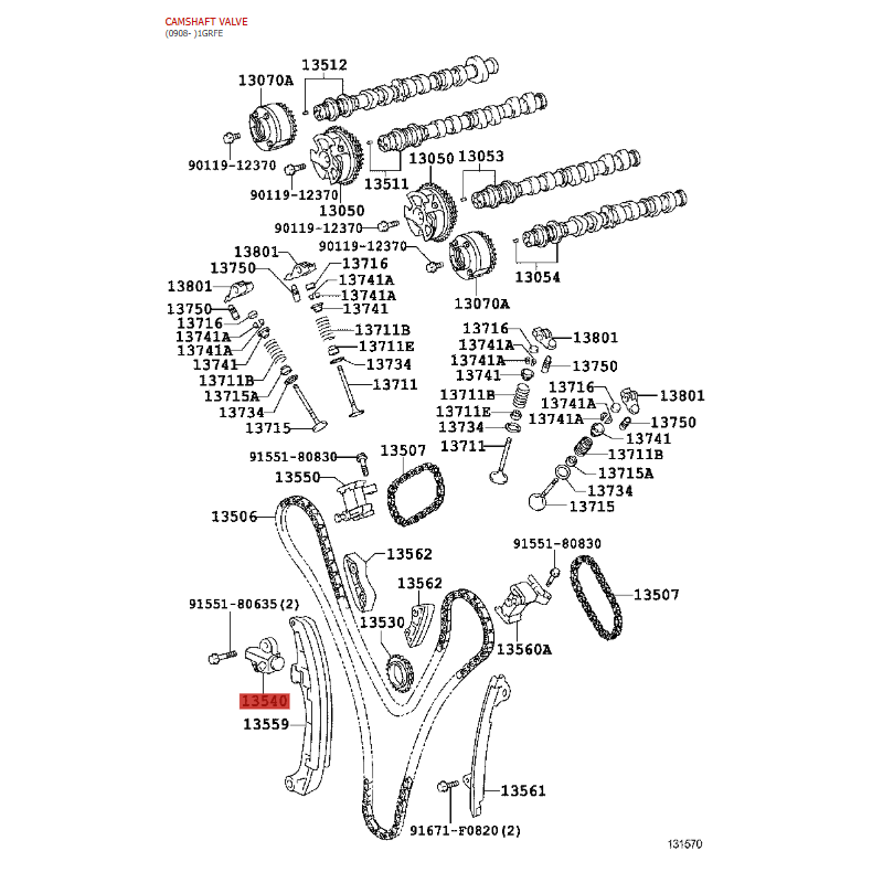 copy of Tensor cadena distribucion nº1 J12 / FJ (1grfe) - Original Toyota Land Cruiser