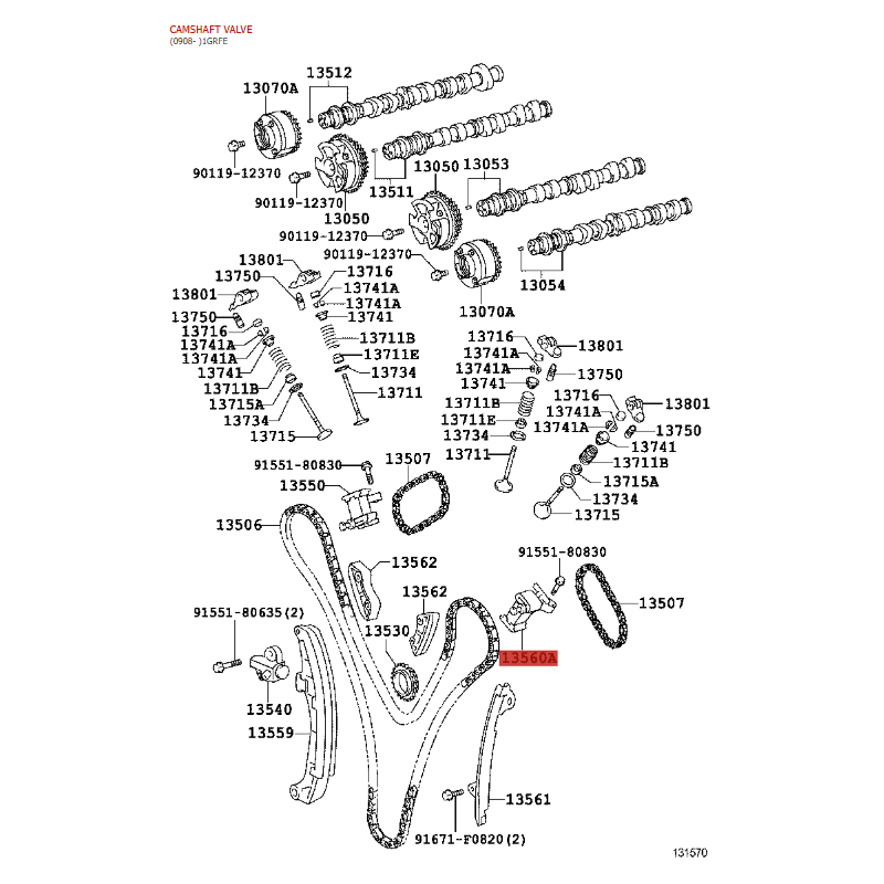 copy of Tensor cadena distribucion nº1 J12 / FJ (1grfe) - Original Toyota Land Cruiser