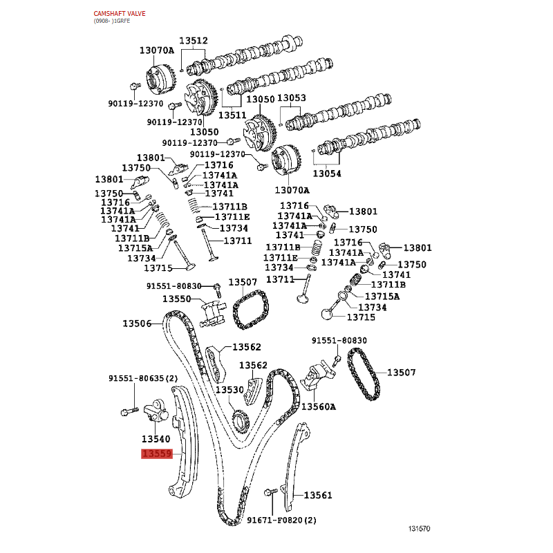 copy of Tensor cadena distribucion nº1 J12 / FJ (1grfe) - Original Toyota Land Cruiser