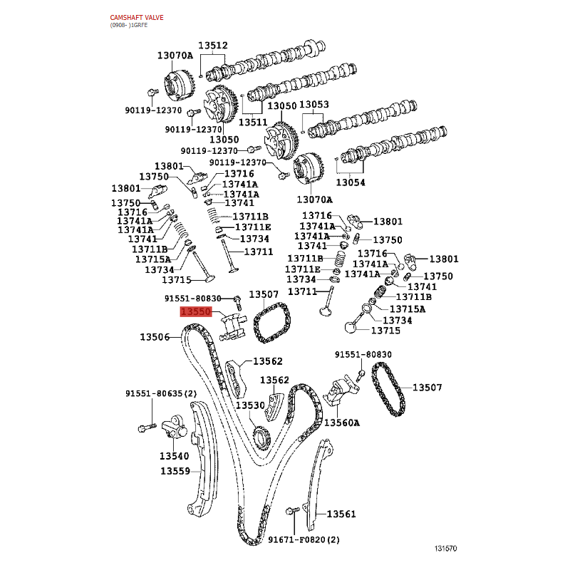 copy of Tensor da corrente de distribuição nº1 J12 / FJ (1grfe) - Original Toyota Land Cruiser