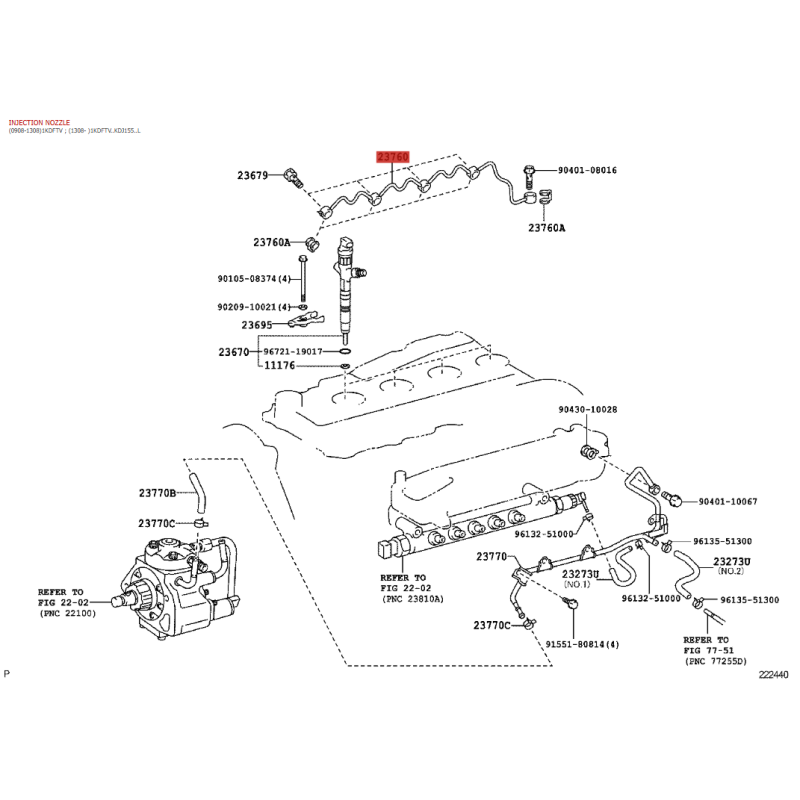 copy of Einspritzrohr Nr.1 Für Toyota Land Cruiser J15 / Hilux Revo (2020 bis 2024) - Original Toyota Land Cruiser