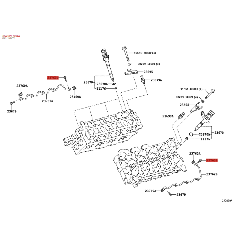 Bullone cavo ritorno gasolio, Per Toyota Land Cruiser j9/12 / 15 / Toyota Hilux - Originale Toyota Land Cruiser