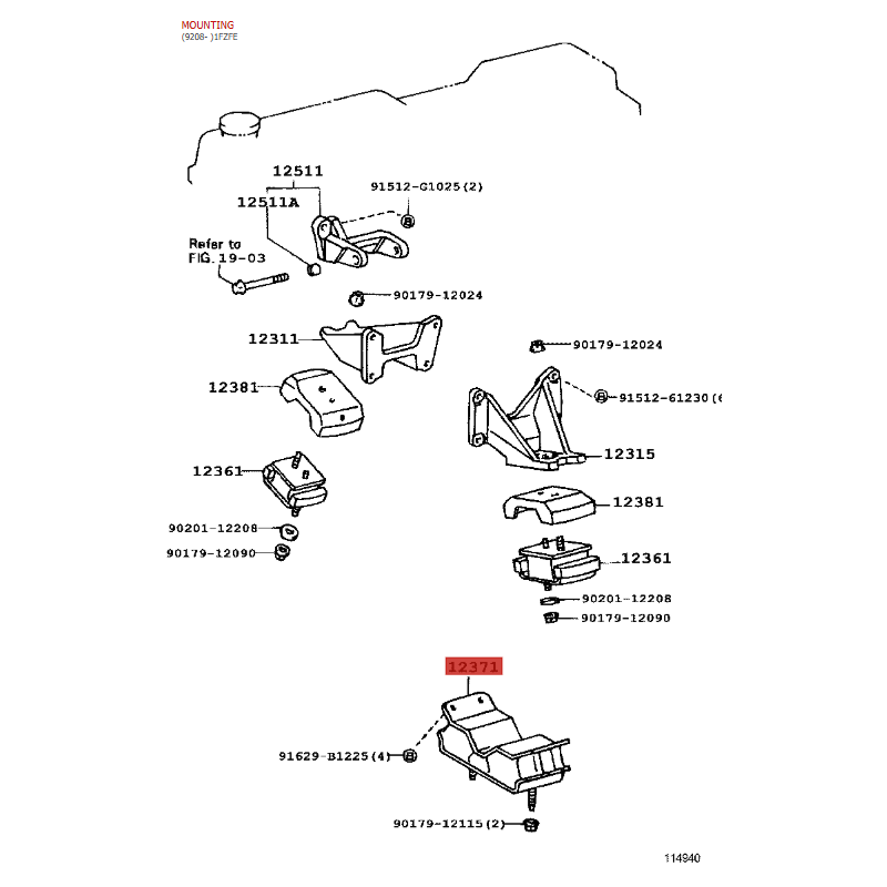 Silentblock or gearbox support J8 - Original Toyota Land Cruiser
