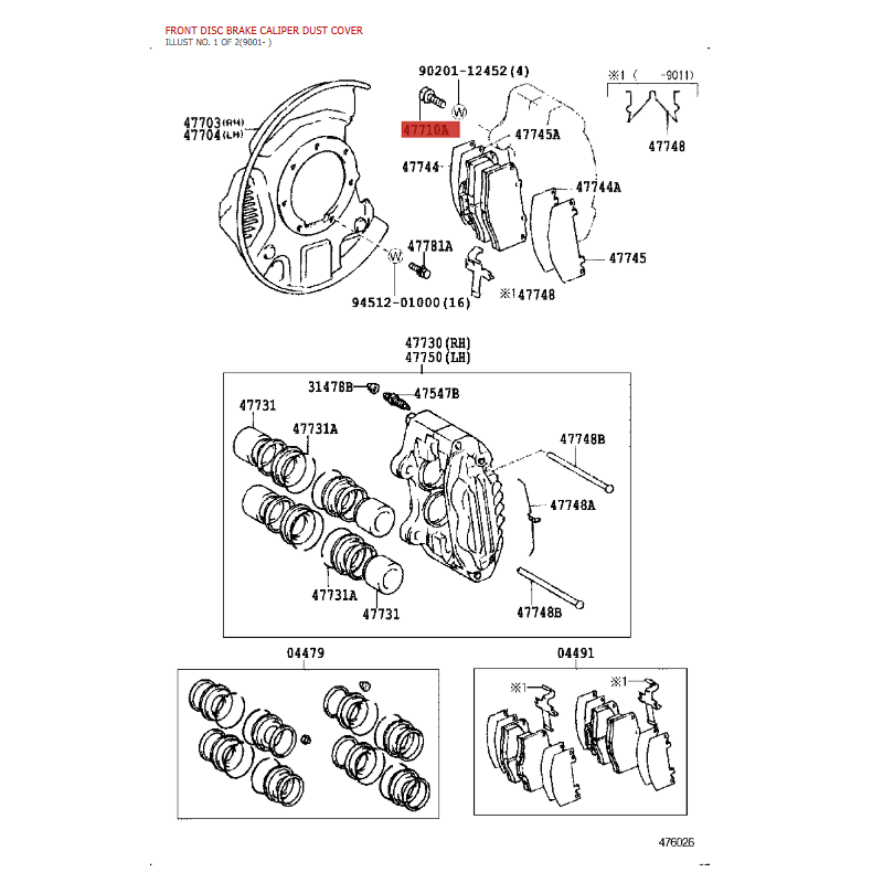 copy of Front Brake Caliper Pin for Toyota Land Cruiser J8 post - 92 - Original Toyota Land Cruiser