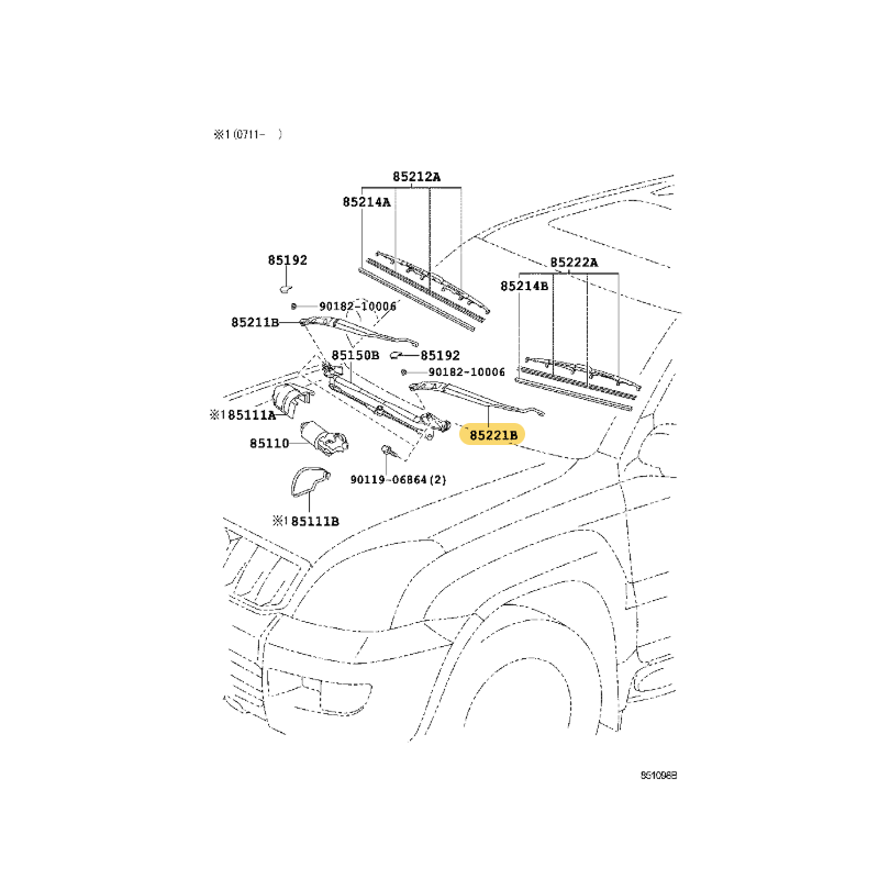 copy of Brazo sinistro tergicristalli anteriore J8 - Originale Toyota Land Cruiser