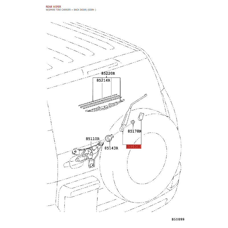 copy of Bras d'essuie-glace avant gauche J8 - Original Toyota Land Cruiser