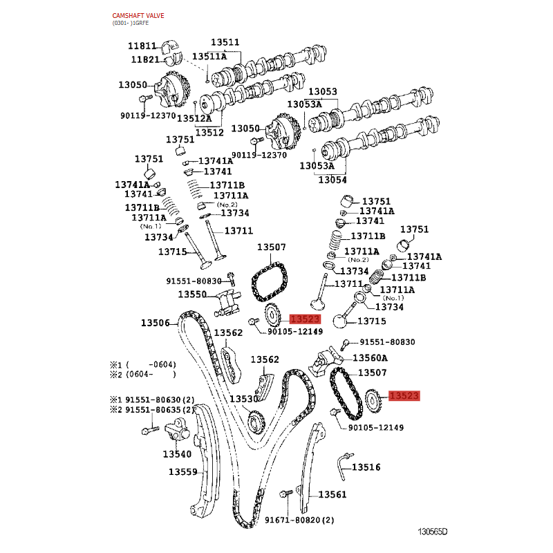 copy of Conjunto engrenagem árvore de cames, Para Toyota Land Cruiser J12 / FJ (1grfe) - Original Toyota Land Cruiser