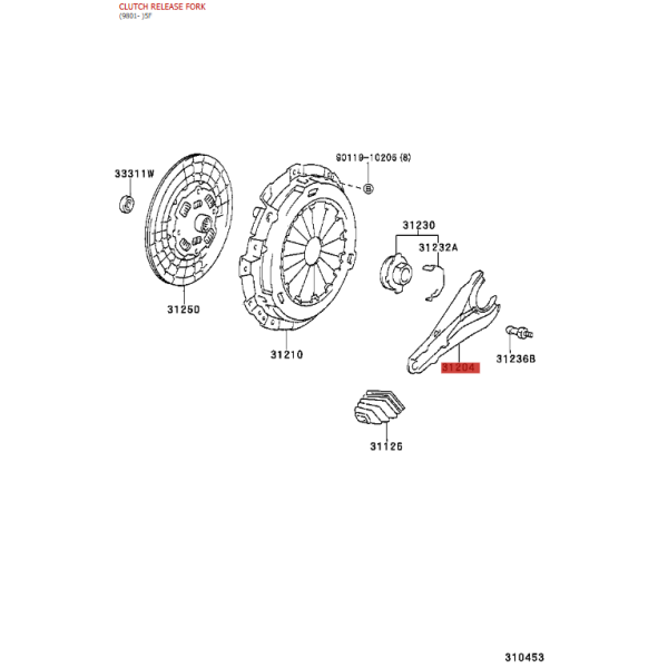 Horquilla de caja de cambios manual para Toyota...