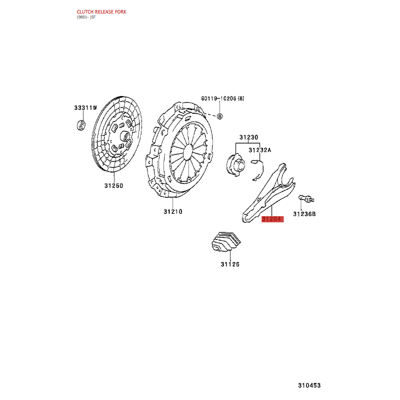 Horquilla de caja de cambios manual para Toyota Land Cruiser J10 - Original Toyota Land Cruiser