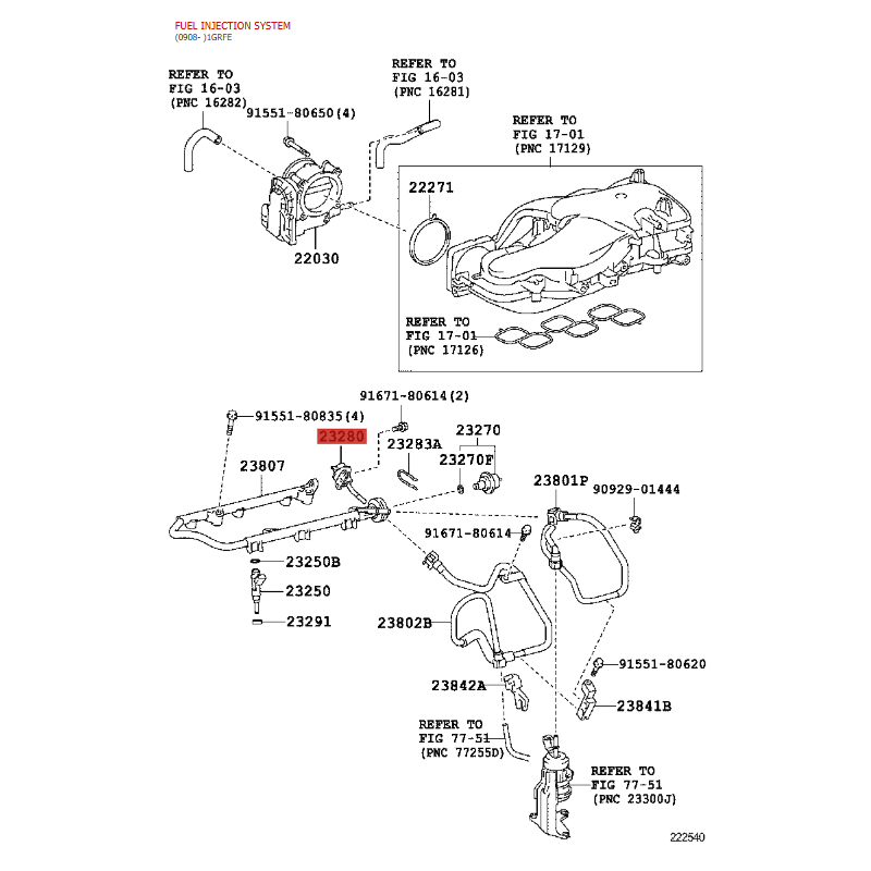 Kraftstoffdruckregler, für Toyota Land Cruiser J15 / FJ-CRUISER (Motor 1GR-FE/nach 2009) - Original Toyota Land Cruiser