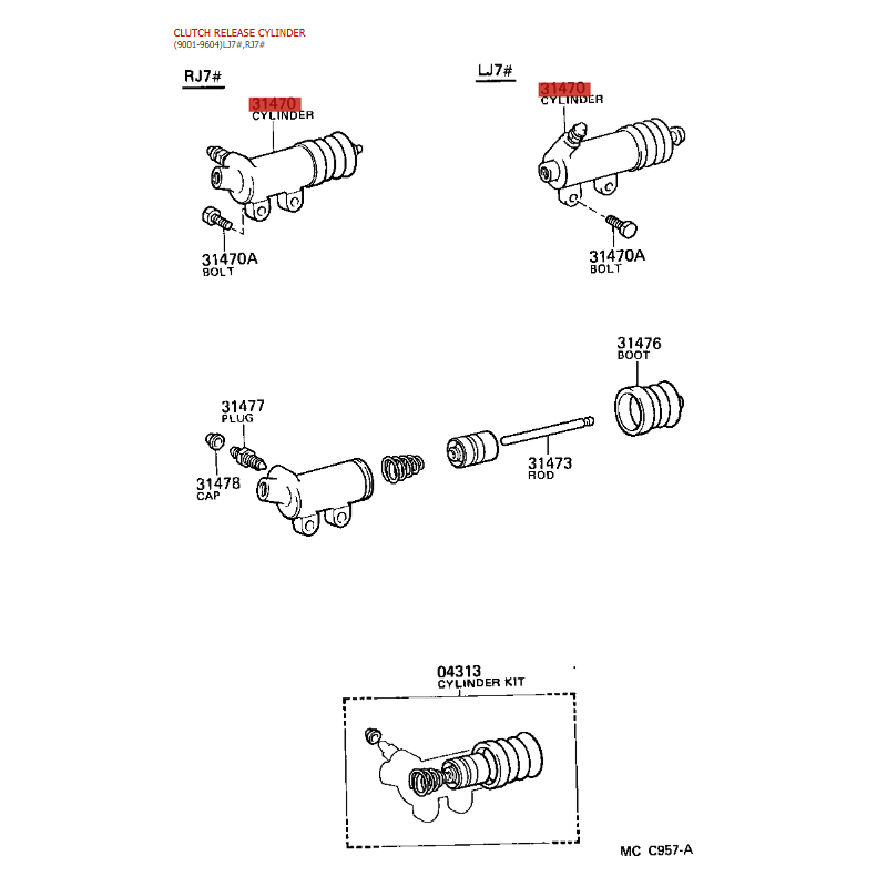copy of Bomba de embreagem Para Toyota Land Cruiser J7 (1990 - 1994) - Original Toyota Land Cruiser