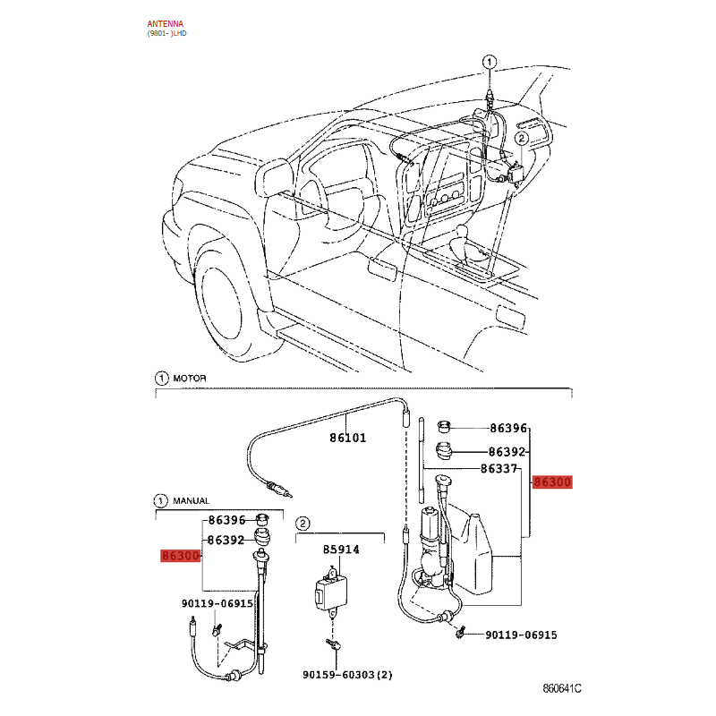 copy of Complete Manual Radio Antenna For Toyota Land Cruiser J8 - Original Toyota Land Cruiser