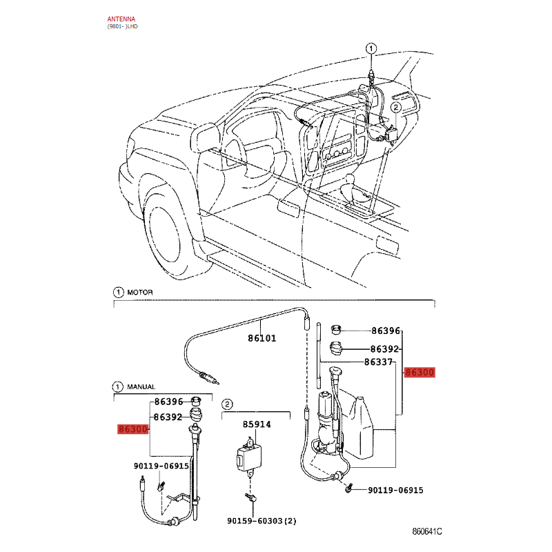 copy of Vollständige manuelle Radioantenne, Für Toyota Land Cruiser J10 - Original Toyota Land Cruiser