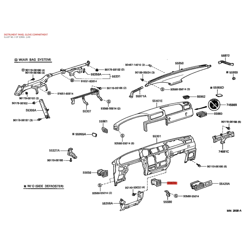 copy of Aeratore cruscotto centrale N-3, Per Toyota Land Cruiser J8 (dal 1990 al 1995) - Originale Toyota Land Cruiser
