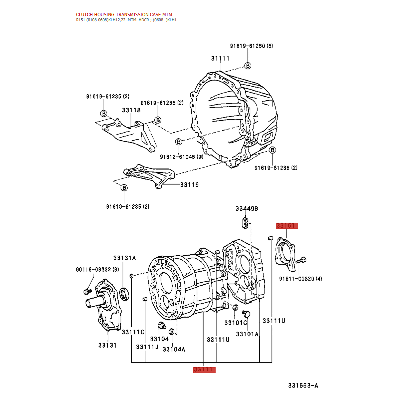 Manual gearbox housing (5 Speeds), for Toyota Land Cruiser J9 / 12 / Hilux - Original Toyota Land Cruiser