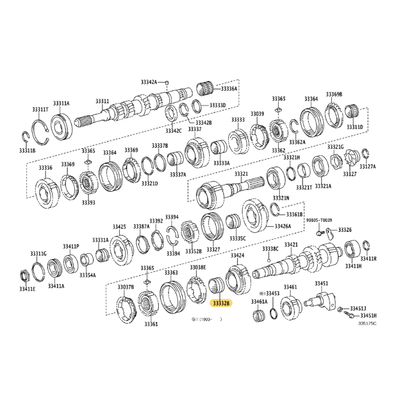 copy of Needle bearing 5th gear, 6-speed manual transmission, For Toyota Hilux Revo - Original Toyota Land Cruiser