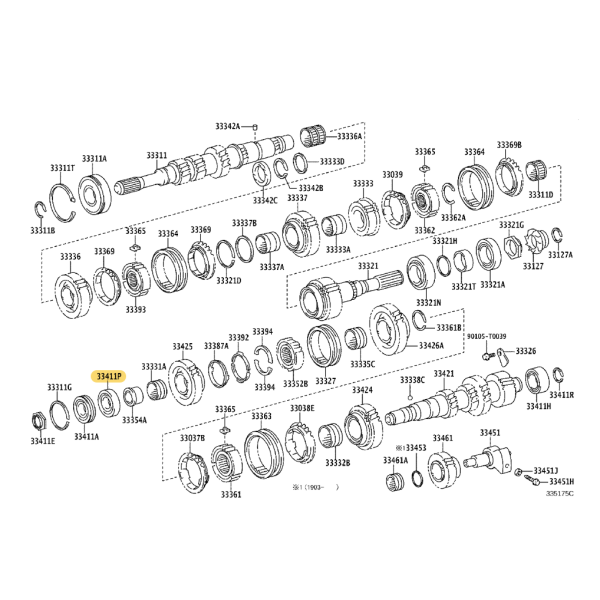 copy of Rear gear bearing for manual gearbox...