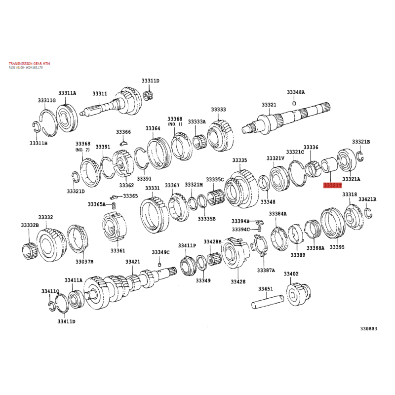 Espaciador del eje de salida caja de cambios manual (5 velocidades) para Toyota LC J9/12/Hilux - Original Toyota Land Cruiser