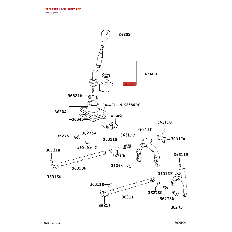 Ausgangswellenabstandshalter für manuelles Getriebe (5-Gang), passend für Toyota Land Cruiser J9 / 12 / Hilux - Original Toyota