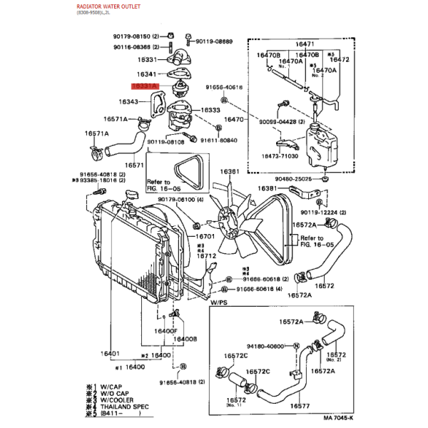 Termostato para Toyota Hilux (2L/2LT) -...