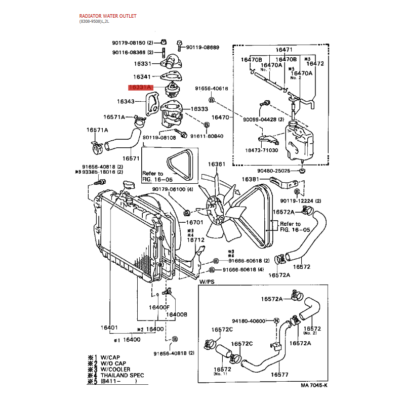 Copia di Tubo o manicotto acqua Turbo N-3, per Toyota J7 / Toyota Hilux (2lt) - Originale Toyota Land Cruiser