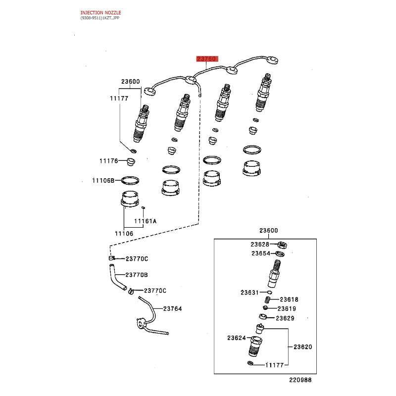 cópia da Arruela de disparo motor 1KZT/1KZTE, para Toyota Land Cruiser J7 /9 /4Runner - Original Toyota Land Cruiser