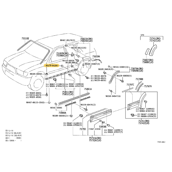 Batteriestangenmutter, Für Toyota Land Cruiser...