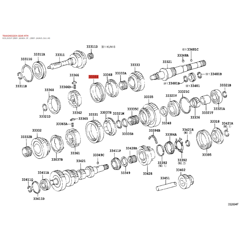 cópia do Seletor deslizante Nº 2, caixa de câmbio manual de 6 velocidades, Para Toyota Hilux Revo - Original Toyota Land Cruiser