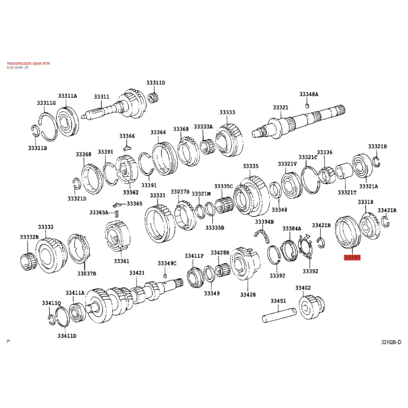 Copia del sincronizzatore n-2 lato 3 marcia per Toyota Hilux Vigo (5 velocità) - Originale Toyota Land Cruiser