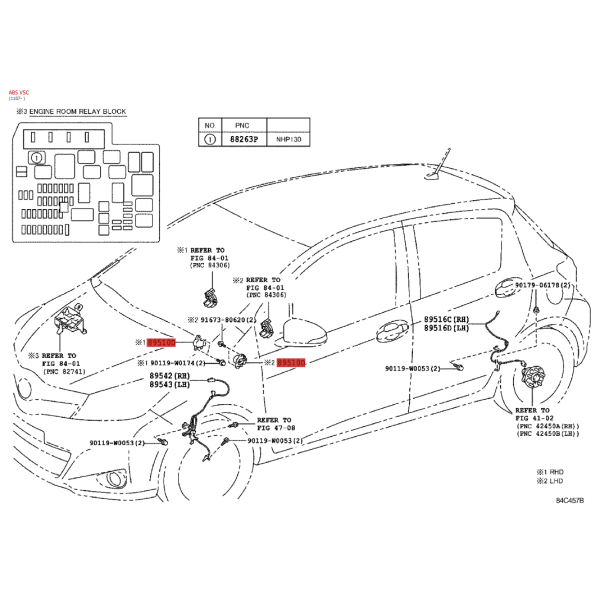 Sensor de pedal de freno para Toyota RAV4 -...